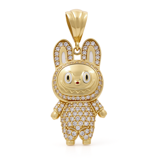 10K Yellow Gold Labubu Pendant with Cz / Weight: 2.7 GR