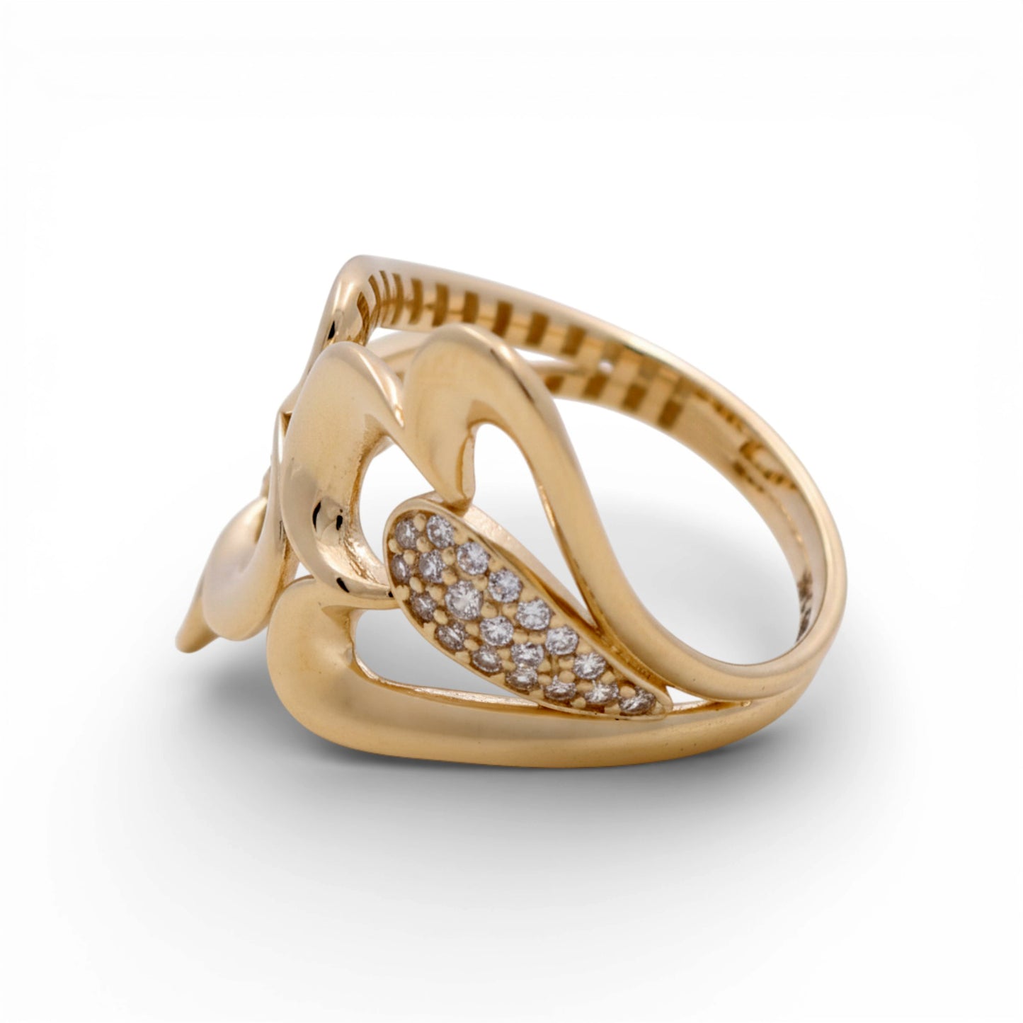 14K Yellow Gold Fashion Women's Ring with Cz / Size: 7.75 / Weight: 3.6 GR / Y25-287