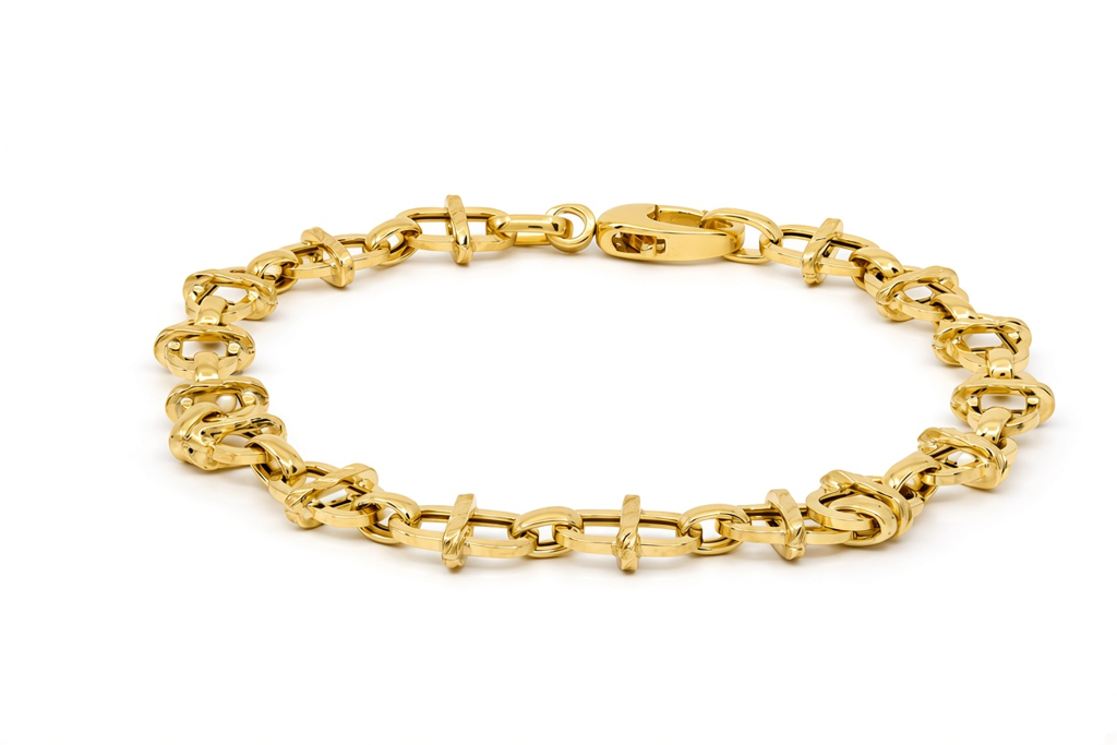 10K Yellow Gold Semisolid Italian Link Bracelet / Size: 7.5" / Weight: 3.6 GR / 110MR741RBR