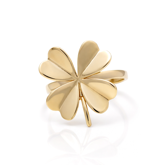 10K Yellow Gold Clover Women's Ring / Size: 8 / Weight: 1.5 GR / DQWR0CLV-1