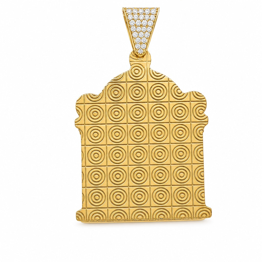 10K Yellow Gold Virgen de la Caridad Pendant with Cz / Size: 35 MM / Weight: 13.1 GR / MGPD0VC