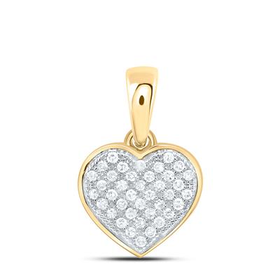10k Yellow and White Gold Heart Pendant With Diamond / Stone: 1/10Ctw / 51188