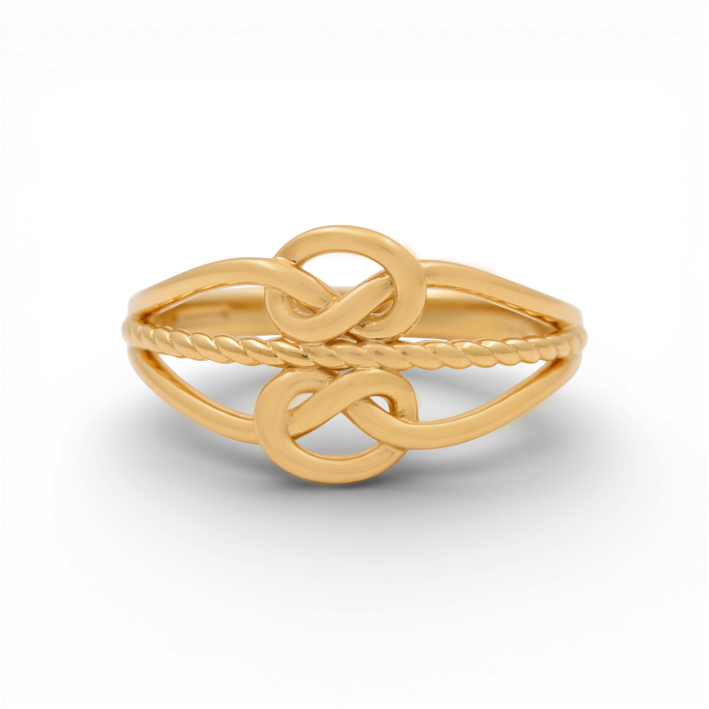 14K Yellow Gold Two Knots Women's Ring / Size: 7.5 / Weight: 2.7 GR / Y24-302