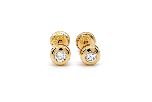 14K Yellow Gold Fashion Stud Earrings with Cz / 6-196801PS3