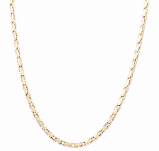 14K Yellow and White Gold Semisolid Italian Men's Fashion Chain / Size: 24" / Weight: 39.7 GR / 624-00164