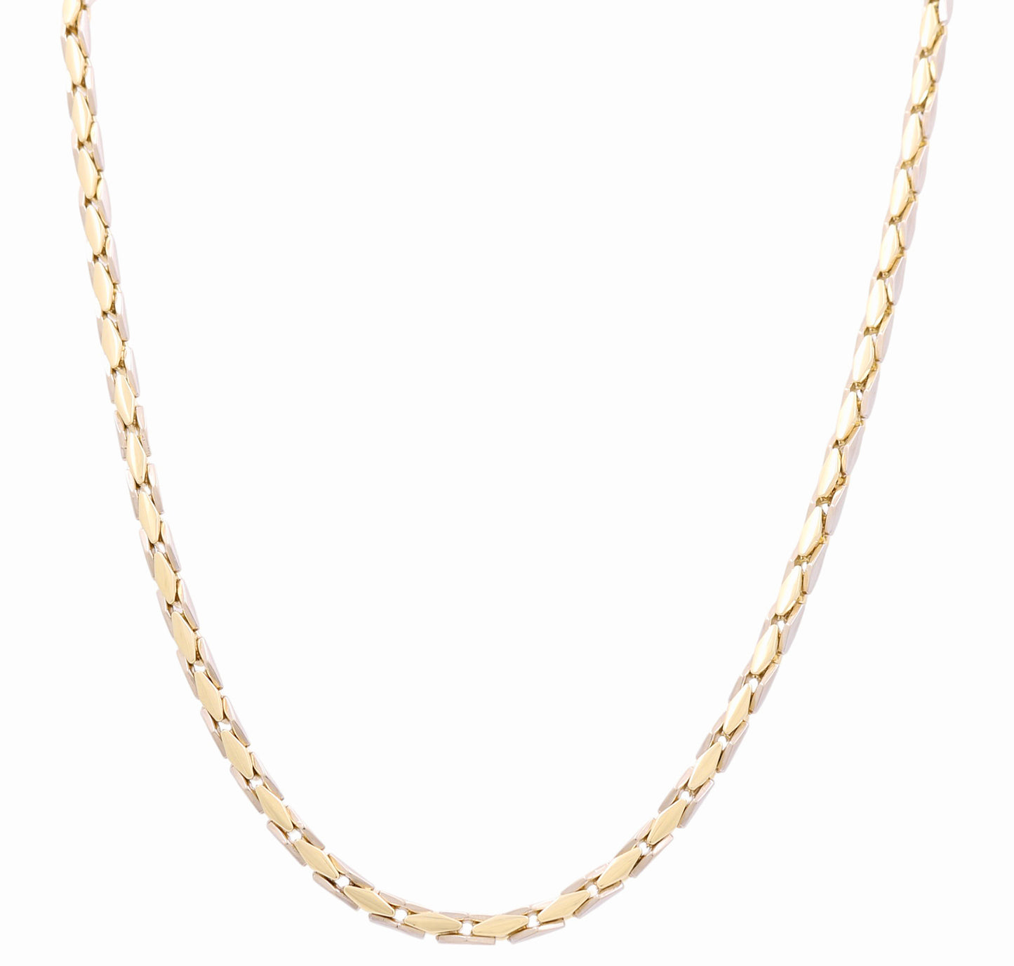 14K Yellow and White Gold Semisolid Italian Men's Fashion Chain / Size: 24" / Weight: 39.7 GR