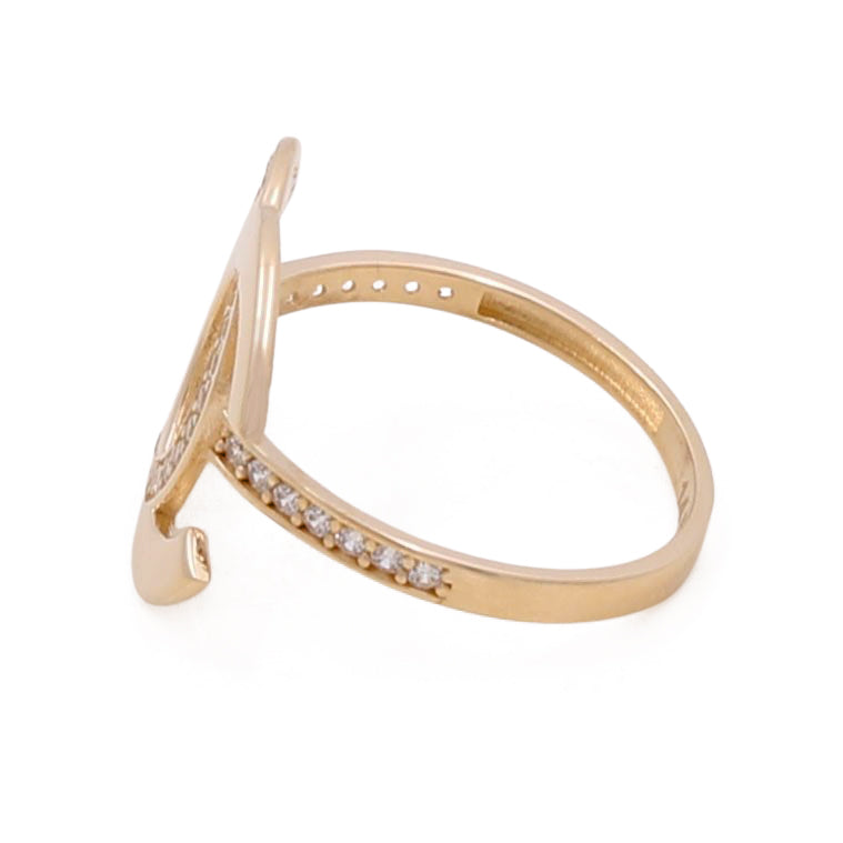 Anillo de moda para mujer en oro amarillo de 14 quilates / CZ / Tamaño: 7,5 / Peso: 2,5 GR / COWR4CC-3