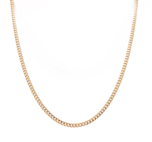 14K Yellow Gold Hollow Cuban Link Chain / Size: 4mm 24" / Weight: 9.6 GR / DOCH4CL4-24