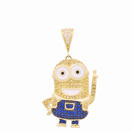 10K Yellow Gold Fashion Minion's Pendant with Cz / Weight: 5 GR / CQPD0FS-2