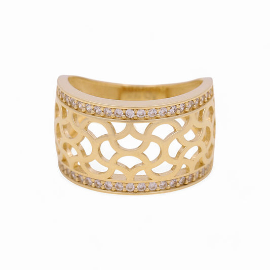 10K Yellow Gold Fashion Women's Ring with CZ / CZ / Size: 7 / Weight: 3.3 GR / Y23-71