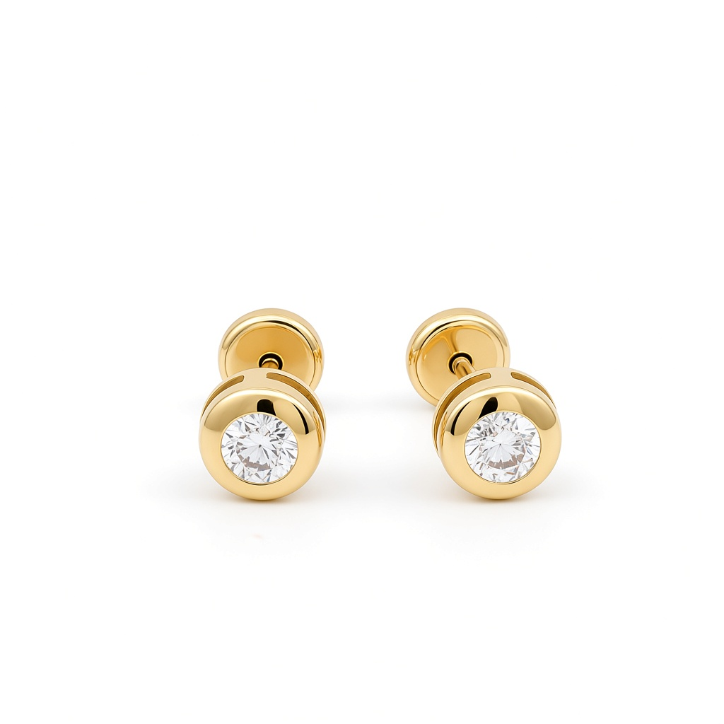 14K Yellow Gold Fashion Stud Earrings / 6-196801PS3.5