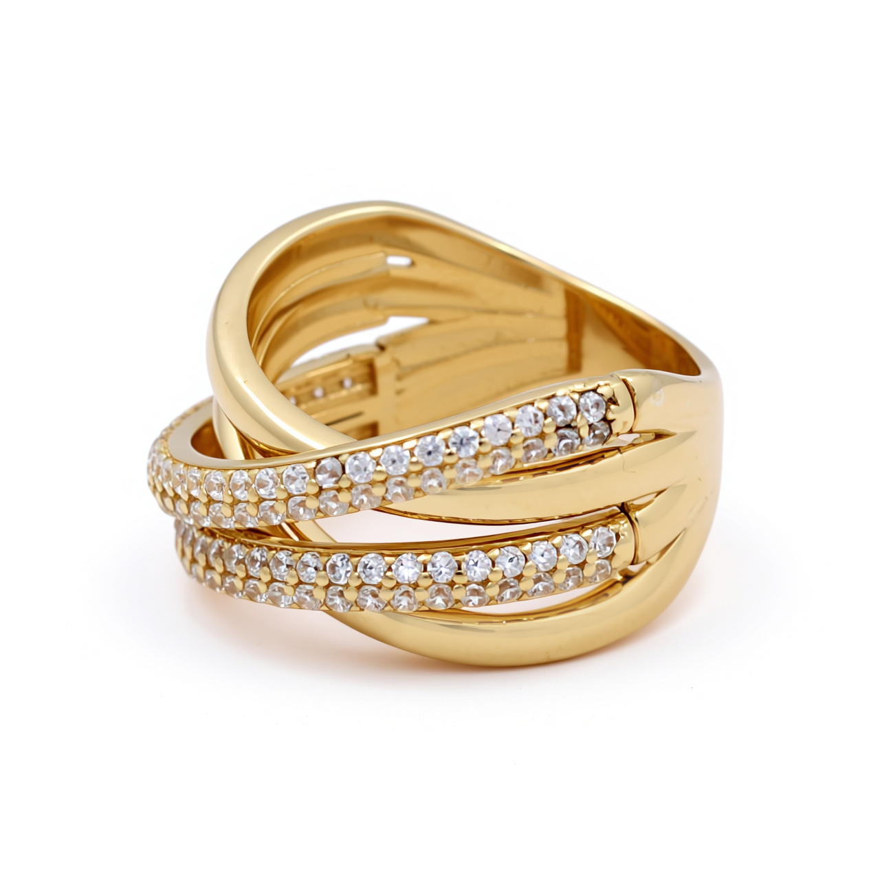 10K Yellow Gold Fashion Women's Ring with Cz / Size: 7 / Weight: 4.6 GR / P02CR-2725