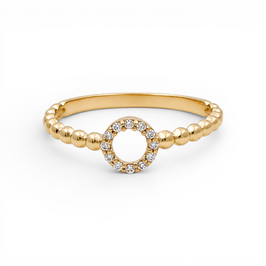 10K Yellow Gold Fashion Women's Ring with Cz / Size: 6.75 / Weight: 1.1 GR / DQWR0FS-42