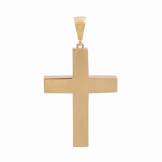 14K Yellow Gold Plain Cross Pendant / Weight: 2.1 GR