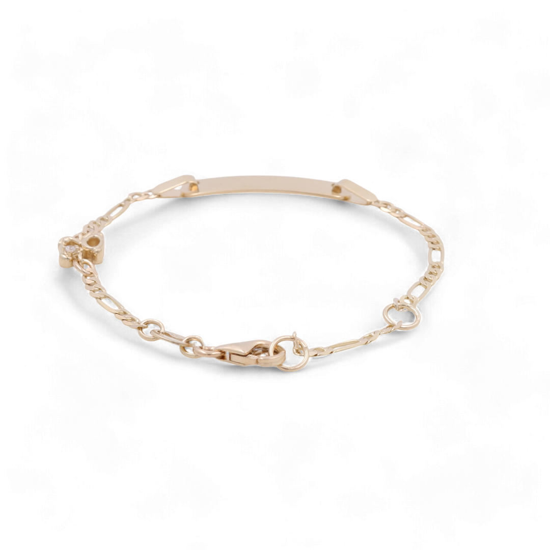 14K Yellow Gold Baby ID Bracelet / Weight: 2.0 GR / Size: 5.5” / ISBB4-4