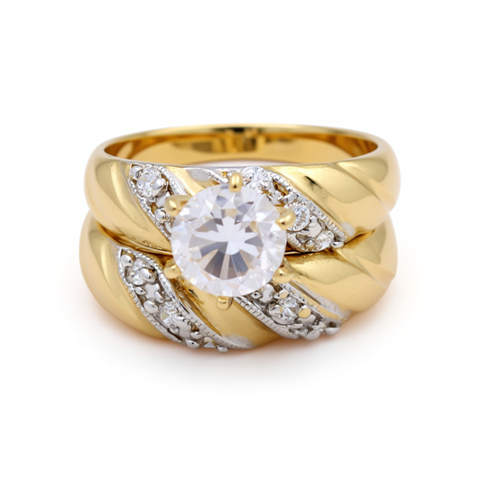 14K Yellow Gold Women’s Bridal Set / Stone: Cz / Size: 8 / Weight: 6.7 GR / DEEWR4BS-7