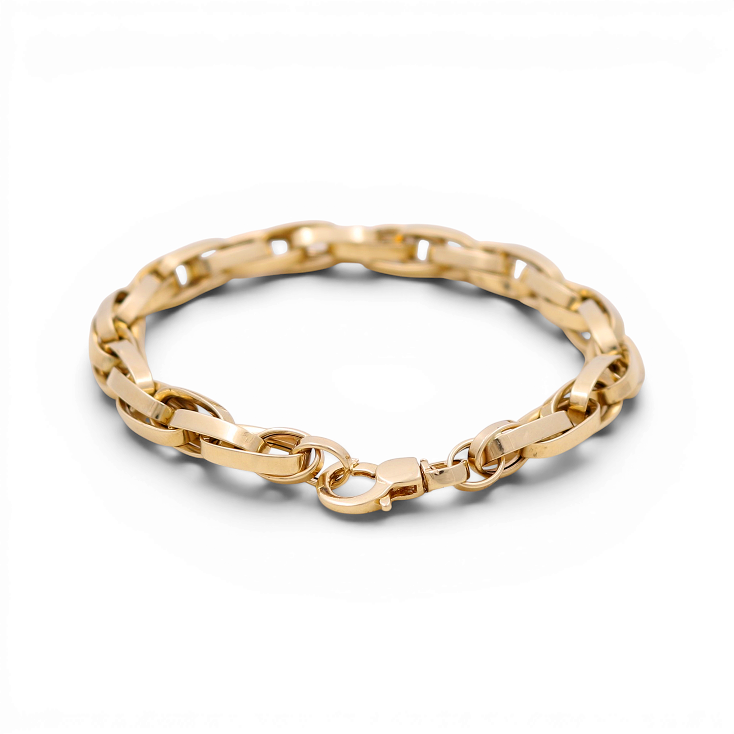 14K Yellow Gold Semisolid Fashion Women's Bracelet/ Size: 7" / Weight: 6.3 GR