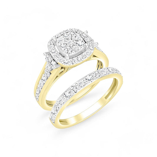 14K Yellow Gold Woman's Diamond Bridal Set / Stone: 1.00CT / Size: 7 / 282225Y