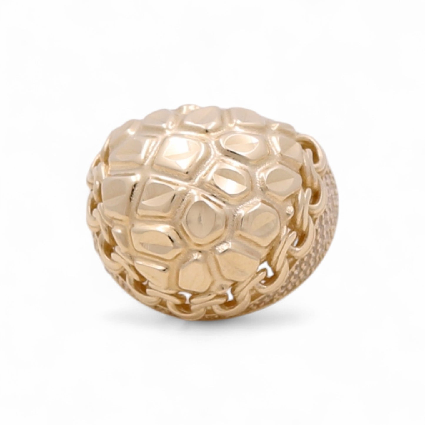 14K Yellow Gold Fashion Round Women's Ring with Cz / Size: 8 / Weight: 6.2 GR / DQWR4FS-96