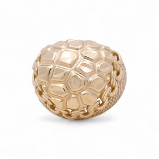 14K Yellow Gold Fashion Round Women's Ring with Cz / Size: 8 / Weight: 6.2 GR / DQWR4FS-96