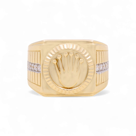 14K Yellow Fashion RX Men's Ring with CZ / Size 10 / Weight 10.4 GR / KEEMR4RX