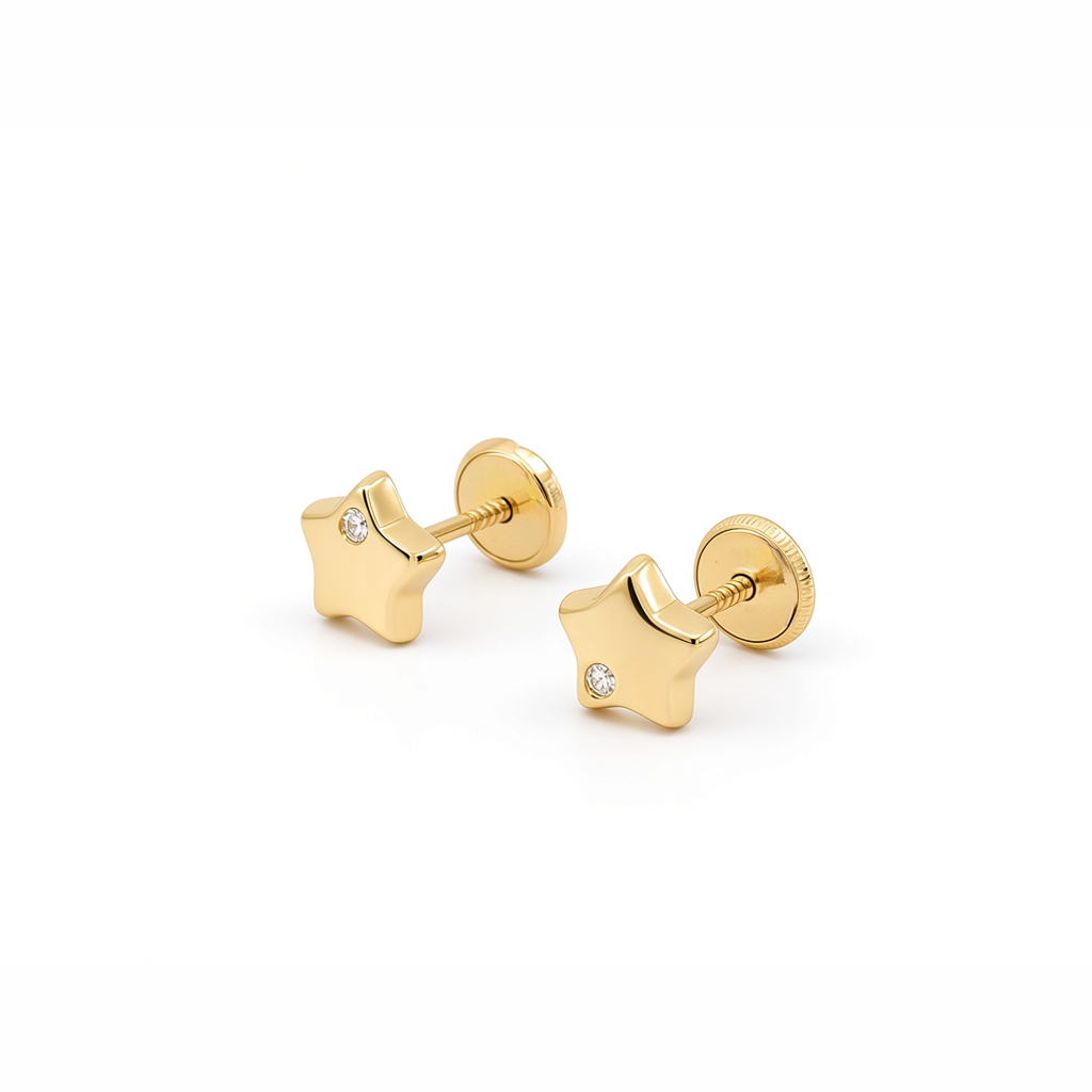 14K Yellow Gold Fashion Stud Earrings / 6-357401PSF