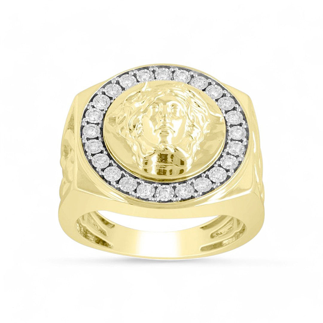 10K Yellow Gold Diamond Fashion Men's Ring / Stone: 0.25Ct  /Size: 9.5 / 247651Y