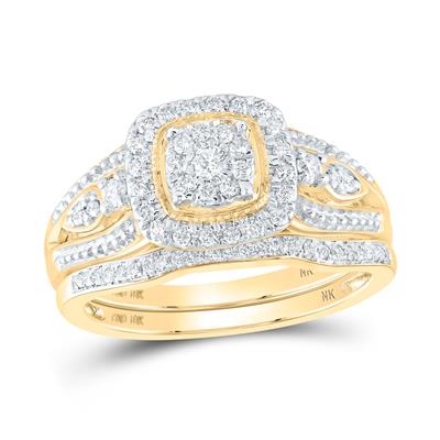 10K Yellow Gold Women’s Diamond Bridal Set Ring / Carat: 0.37 / Size 6.5