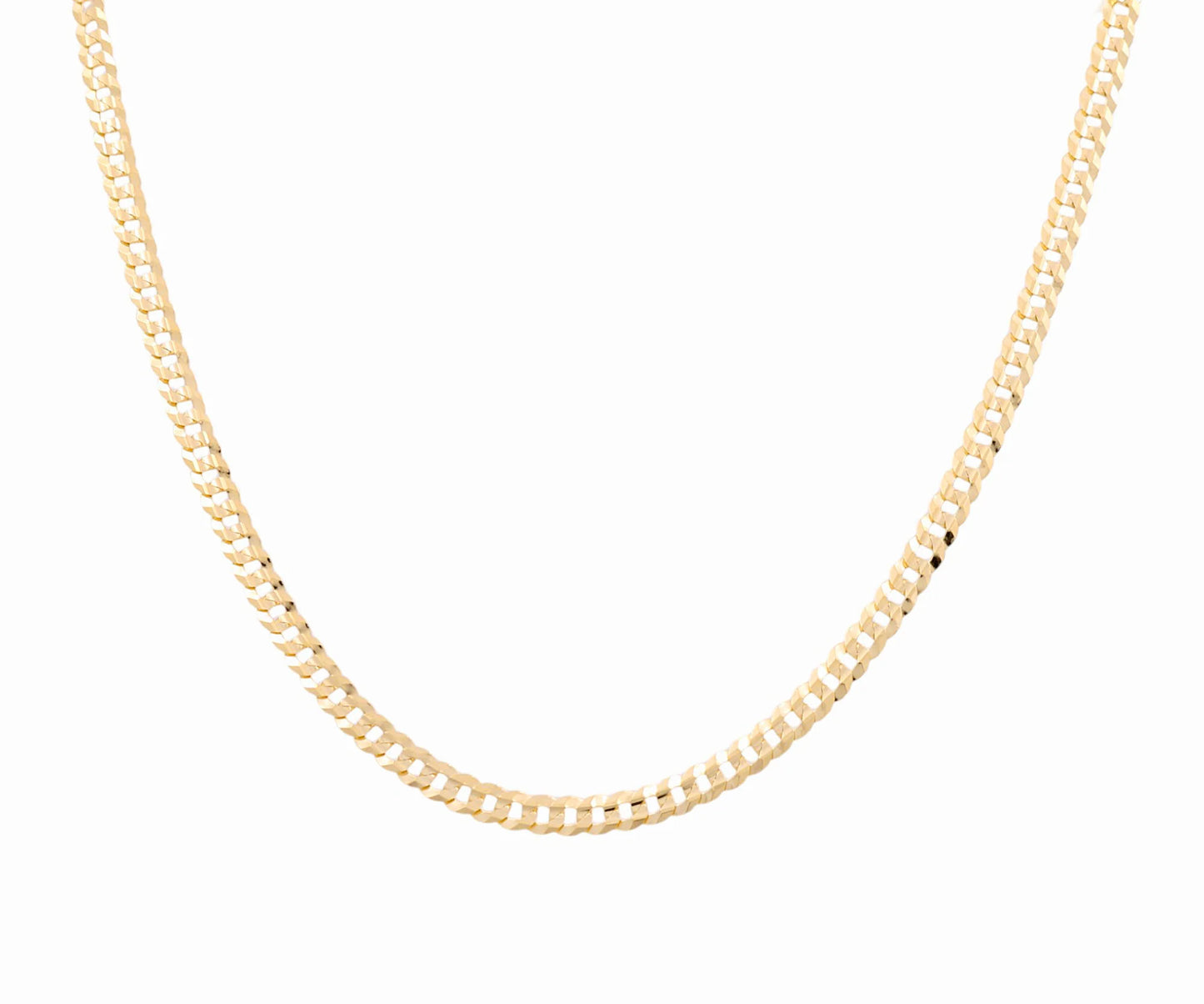 14K Yellow Gold Flat Curb Chain / Size: 6.6mm 22" / Weight: 26.3 GR / FCCSCH4CB6.6-22