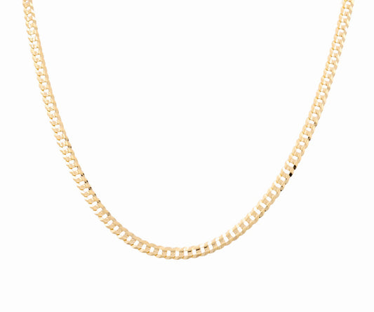 14K Yellow Gold Flat Curb Chain / Size: 6.6mm 24" / Weight: 28.4 GR
