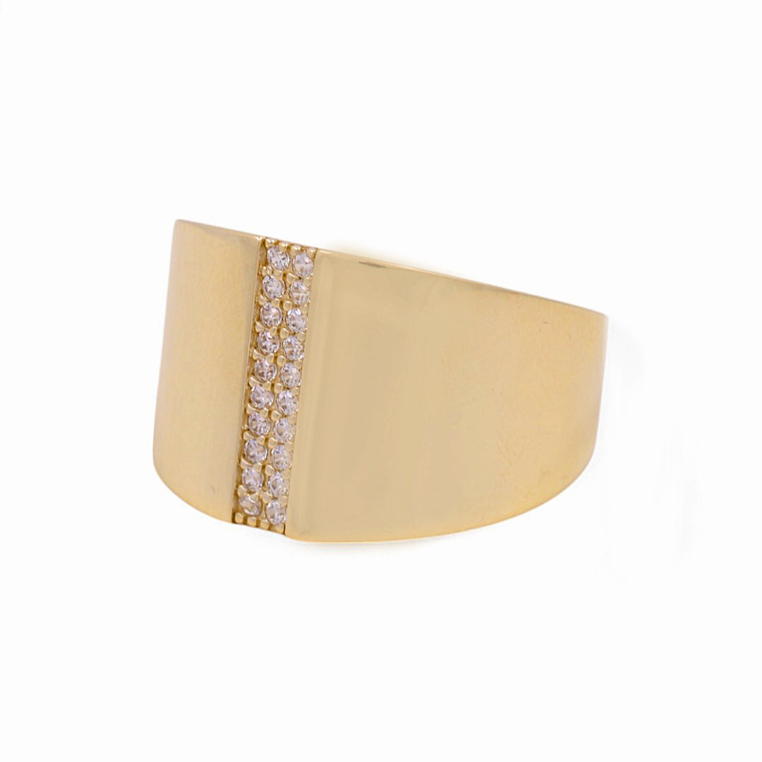 10K Yellow Gold Women's Fashion Ring with Cz / Size: 7 / Weight: 2.7 GR