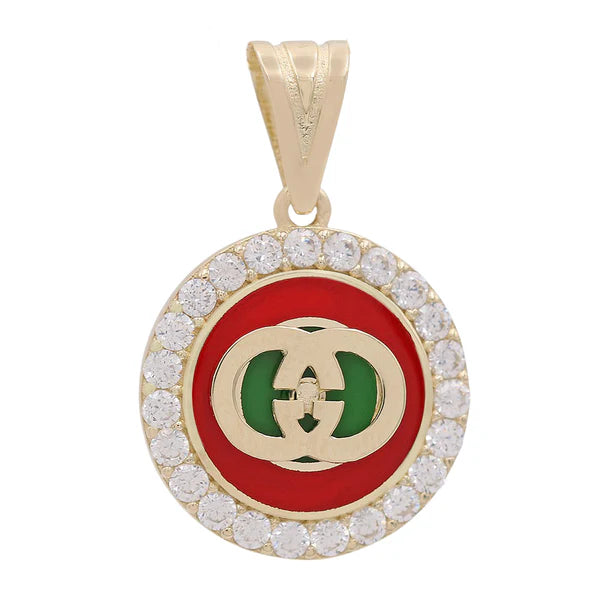 14K Yellow Gold GG Pendant with Cz / Weight 1.9 GR / COPD4GGOXCZ
