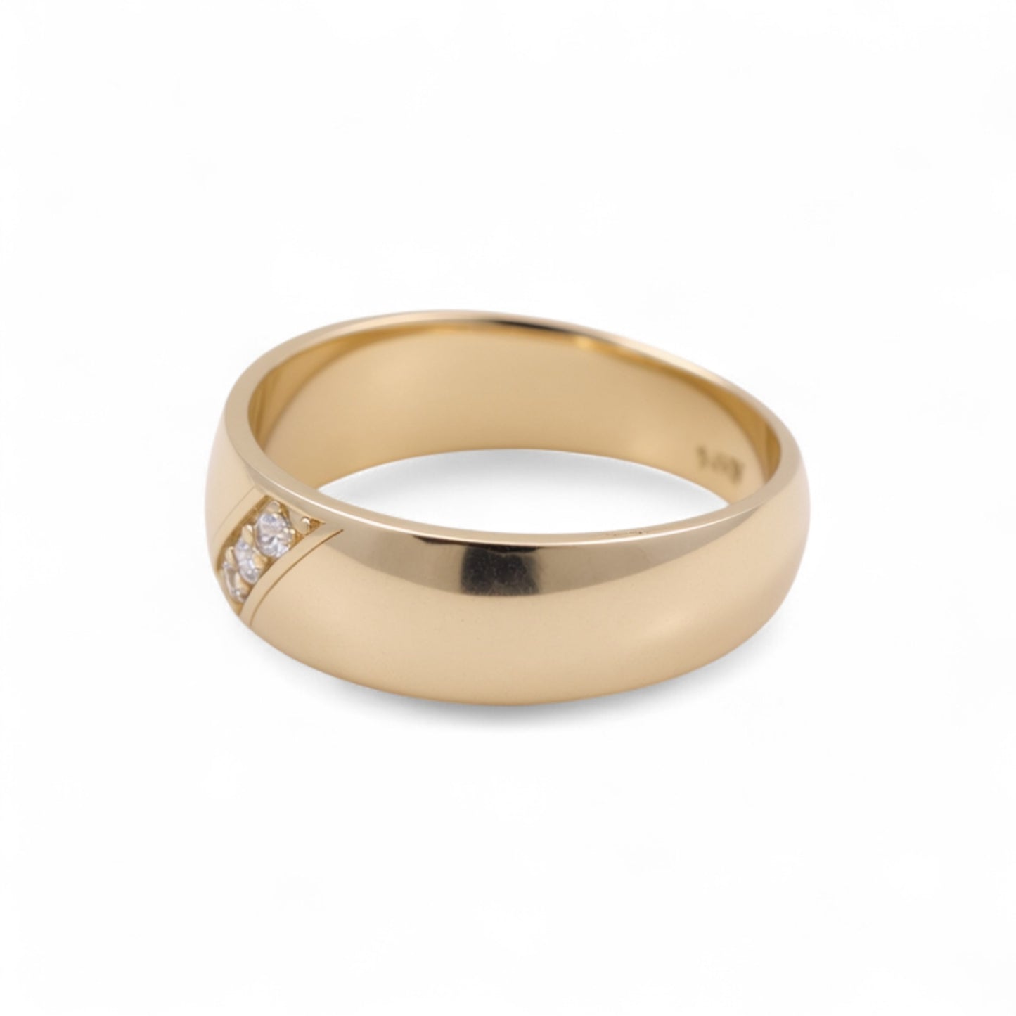 14K Yellow Gold Men’s Wedding Band / Stone: Cz / Size: 10.5 / Weight: 3.6 GR / DEEMWB4BS-13