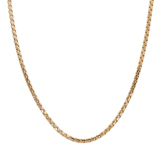 14K Yellow Gold Box Light Chain / Size 2.3mm 24" / Weight 8.7 GR  / LCC4BX2.3x24