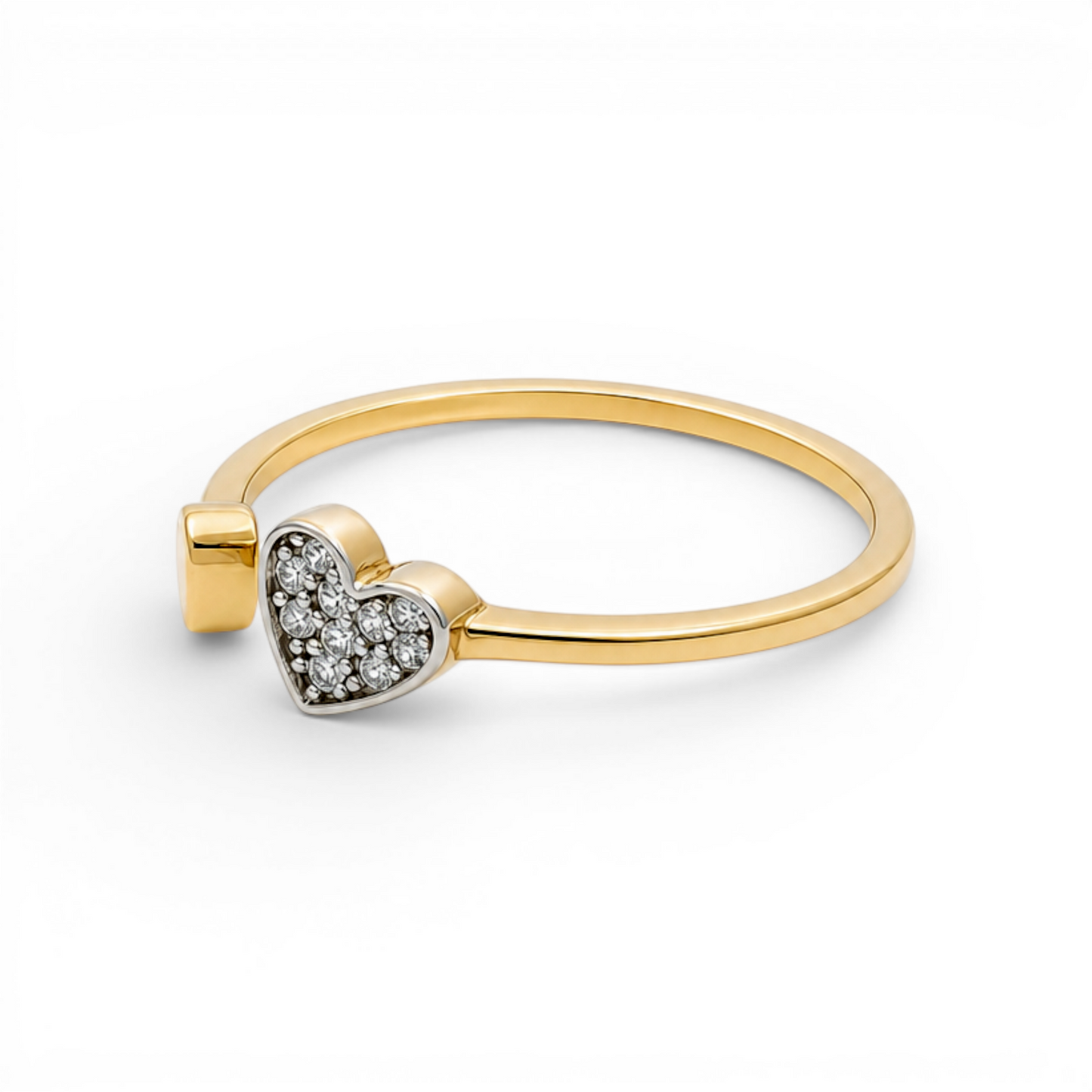 14K Yellow Gold Fashion Hearth Women's Rings with Cz/ Size: 7 / Weight: 1.2 GR / 401-01226