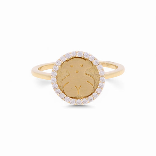 14k Bear Women's Ring with Cz / Weight: 2.6 GR / COWR4BR