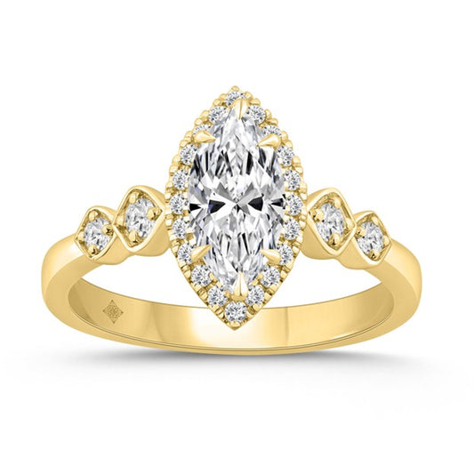 14K Yellow Gold Lab Diamond Women's Engagement Ring  / Size: 7 / Stone: 1.25 Ct / 131033Y
