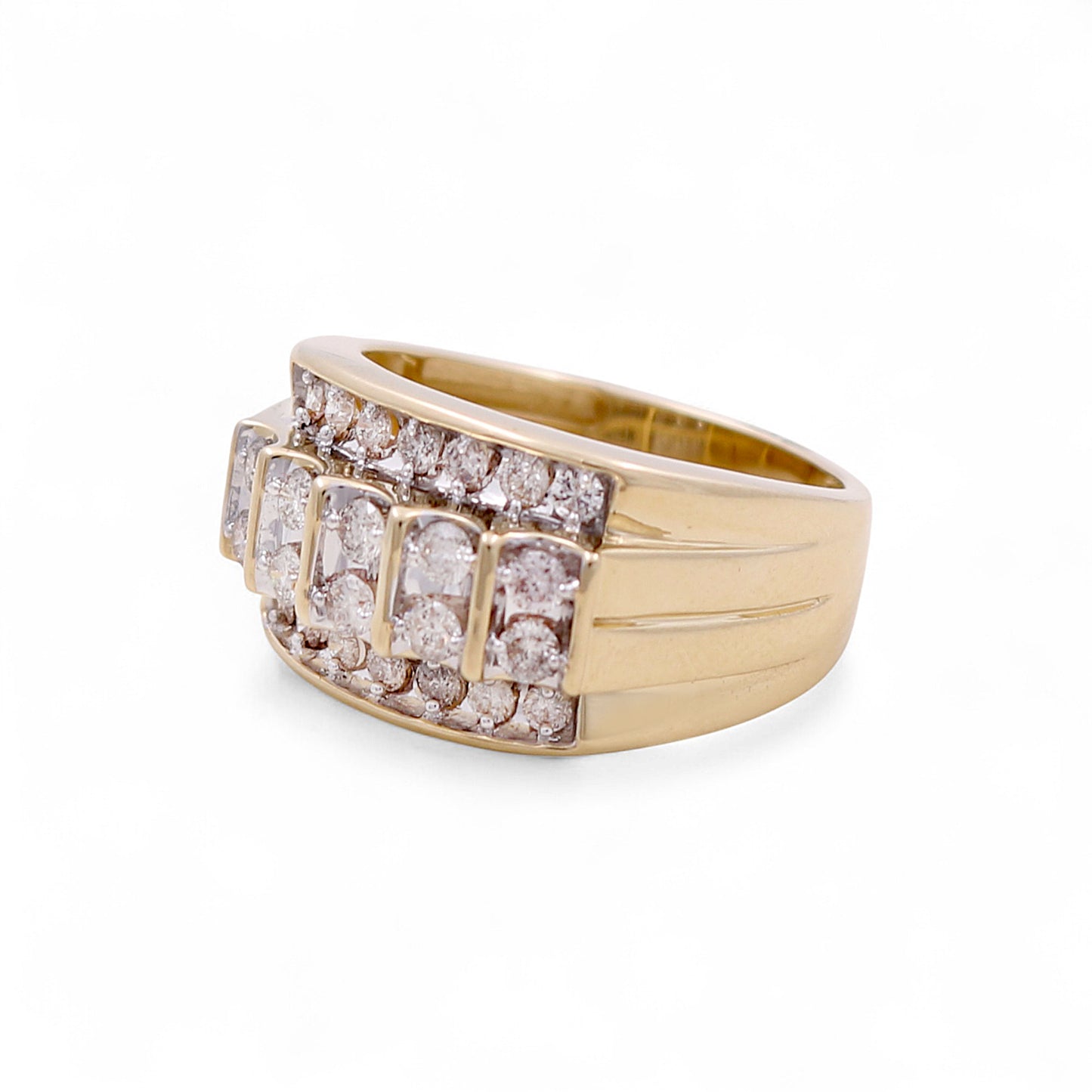 10K Yellow Gold Diamond Men's Ring / Stone: 1.00CT / Size: 10 / 78101Y
