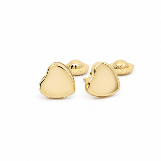 14k Yellow Gold Heart Stud Earrings / 6-331901PF6