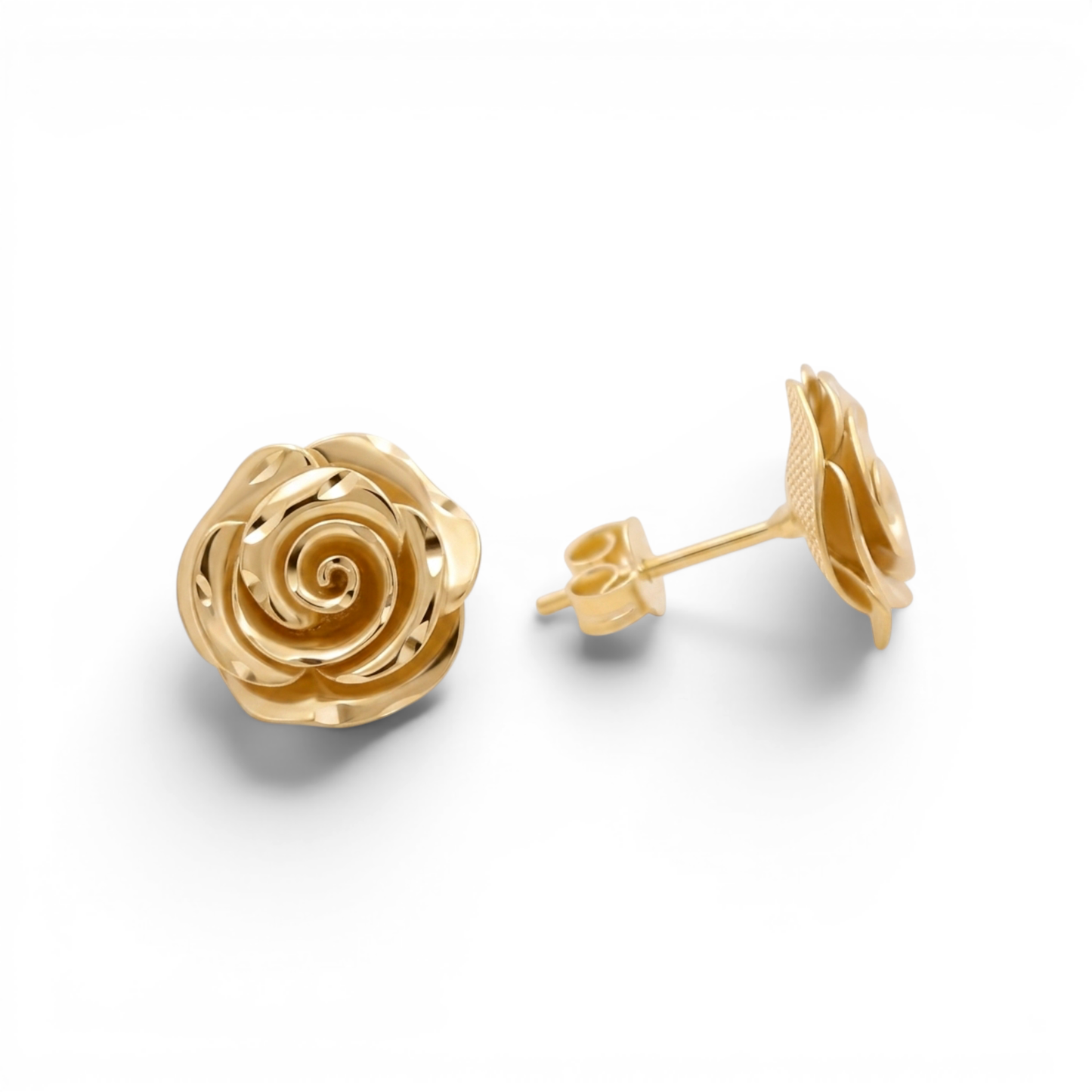 10K Yellow Gold Flower Stud Earrings / Weight: 2.8 GR / MGES0FL