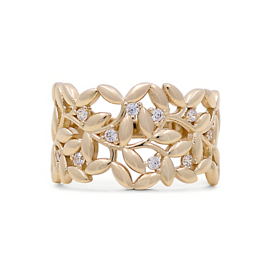 10K Yellow Gold Fashion Women's Ring with Cz / Size: 7.5 / Weight: 2.6 GR / Y25-706