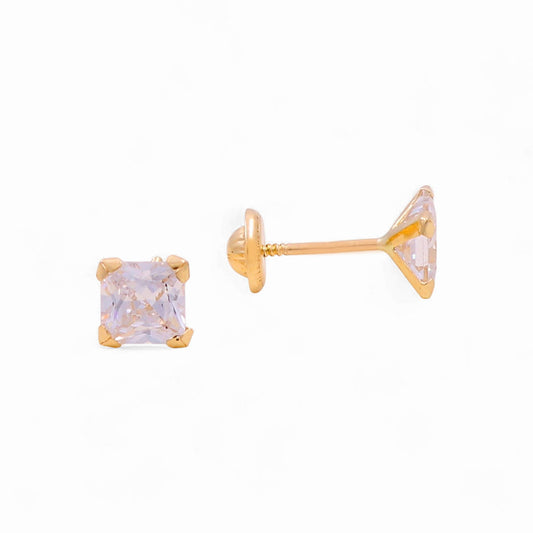 10K Yellow Gold Fashion Stud Earrings with Cz / 5-124501PS5