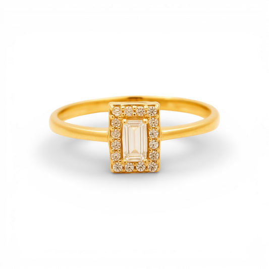 14K Yellow Gold Women's Engagement Ring / Stone: Cz / Size: 7.5 / Weight: 1.3 GR / P53R-1009