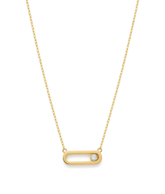 14K Yellow Gold Fashion MK Women's Necklace with Cz / Size: 18" / Weight: 2.7 GR / P55N-83