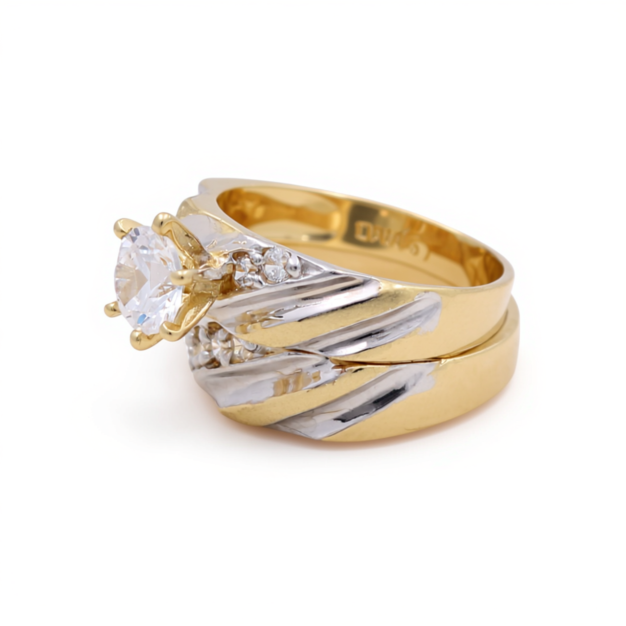 14K Yellow and White Gold Women’s Bridal Set / Stone: Cz / Size: 8 / Weight: 7.2 GR / DEEWRTT4BS