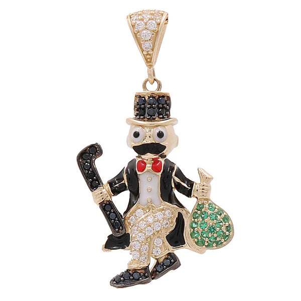 14K Yellow Gold Fashion Pendant With Colors Cz / Weight: 3.8 GR