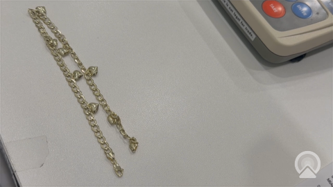 14K Yellow Gold Anklet Bracelet with Hearth Charm / Size: 4.5mm-10'' / Weight: 4.2gr / VMAB04.5-10
