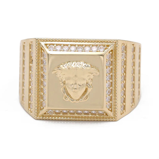 COMR4SQVSCZ 14k C Cz Size 10sz Weight 7.2grTwo Tone VS Mens Ring with Cz