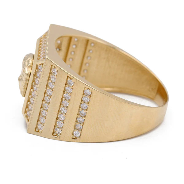 COMR4SQVSCZ 14k C Cz Size 10sz Weight 7.2grTwo Tone VS Mens Ring with Cz