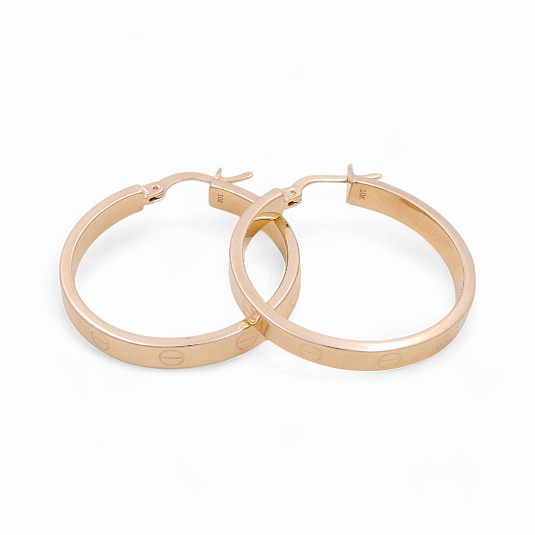 10K Yellow Gold Fashion CT Hoops Earrings / Size:4mm X 28mm / Weight: 4.2 GR / KOEH0CT4x28